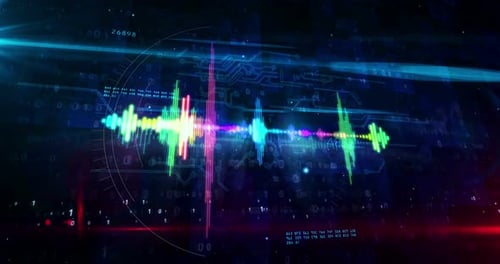 Audio spectrum music neon sign abstract concept