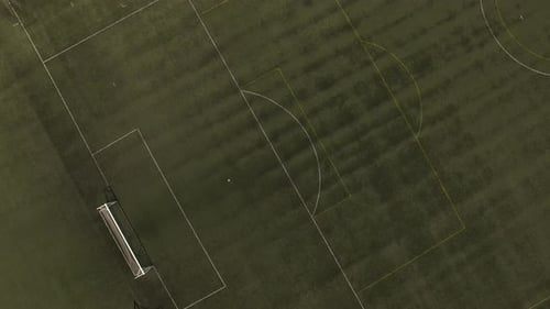 Aerial Video Of A Soccer Field Goal