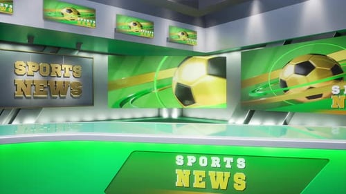 3D Rendering Virtual TV Sport Studio News Backdrop For TV Shows