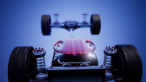 Car Chassis with Engine