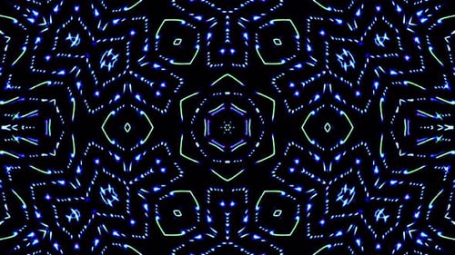 Bright abstract light governing blue color, kaleidoscope
