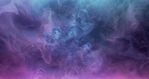 Flowing Blue and Purple Ink Dissolving in Water