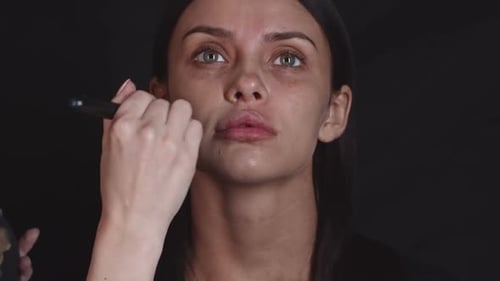 Covering Face with Foundation