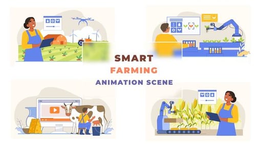Smart Technology Farming Animation Scene, Elements ft. after effects ...