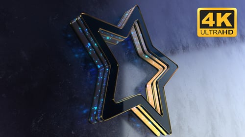 Futuristic 3D Star Logo Reveal with Glowing Particle Animation