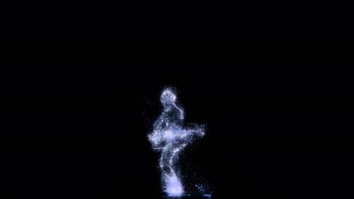Graceful Ballerina Particle Dance Digital Animation