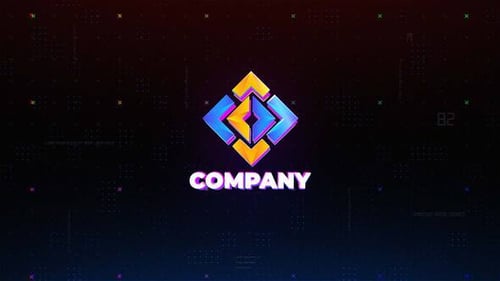 Futuristic Glitch Digital Opener Logo Reveal