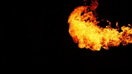 Bright Orange Flames on a Black Background