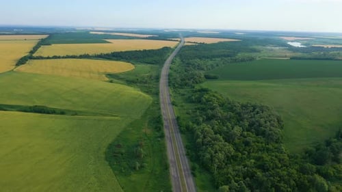 Aerial View Of Green Fields