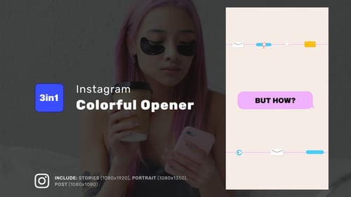 Instagram Colorful Opener - Reels, TikTok Post, Stories