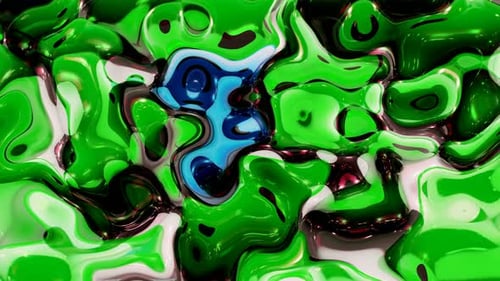 Green Color Material Liquid Motion Animation
