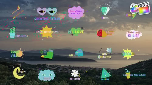 Autocollants de dessins animés créatifs | FCPX