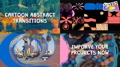 Cartoon Abstract Transitions for FCPX