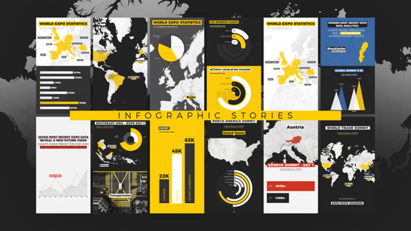 World Map Pro - Infographic Stories, Infographics ft. america & bar ...