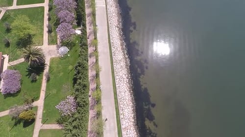 Aerial City Park und Meer