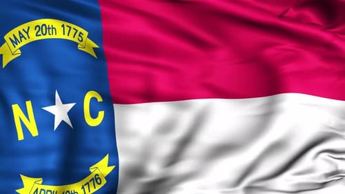 North Carolina State Flag Waving Animation