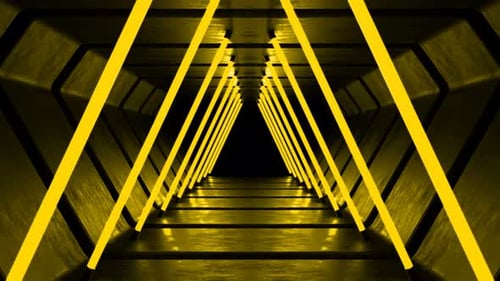 Yellow Tunnel Background 4K