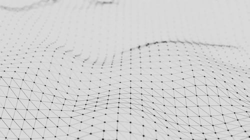 Efeito plexo. Conexão digital abstrata movendo pontos e linhas