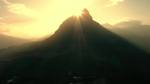 Majestic Mountain Peak at Sunrise or Sunset