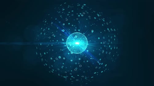 Futuristic Global Network Connection with Abstract Data Sphere