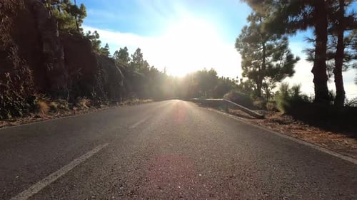 Long asphalt road ground view and travel concept