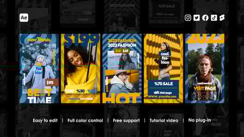 Fashion Sale Instagram Stories with Dynamic Text and Modern Graphics