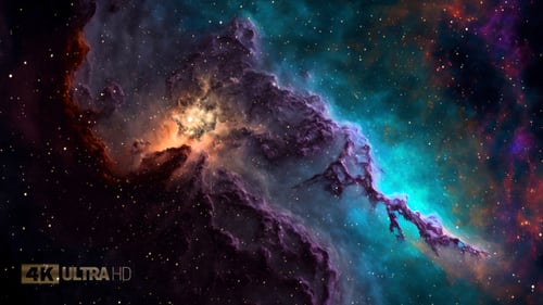 Vibrant Cosmic Nebula and Starfield in Deep Space Animation