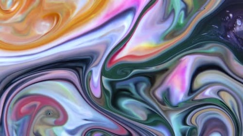 Gros Plan De Fond De Peinture Fluide Colorée Abstrait Texturé 4