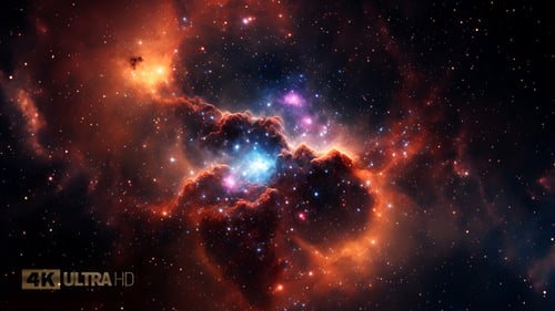 Cosmic Nebula and Stars in Deep Space