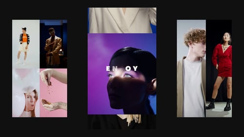 Dynamic Fashion Story Opener with Glitch Transitions