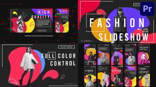 Dynamic Fashion Slideshow with Abstract Shapes and Clean Typography