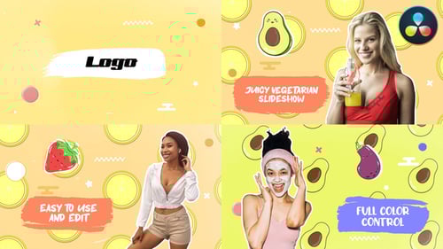 Juicy Vegetarian Slideshow for DaVinci Resolve