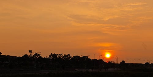 Time Lapse Sunset Over Housing Row Full HD