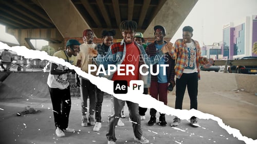 Premium Overlays Paper Cut - Paquete de efectos de superposición de movimiento con recorte de papel