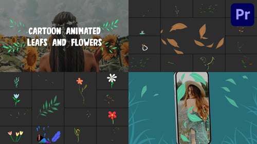 Animated Leaves and Flowers Botanical Motion Graphic Overlays