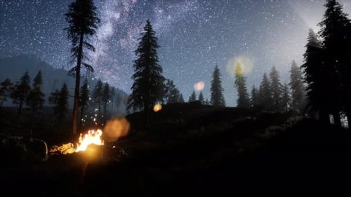 Campfire at Mountain