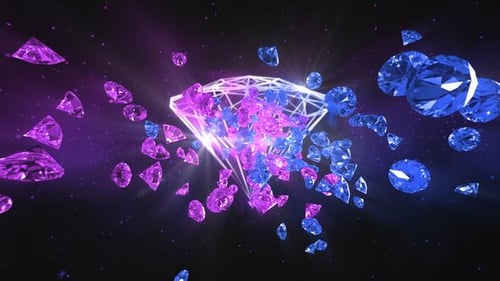 Glamorous Diamond Crystal Logo Reveal with Cinematic Sparkle Burst