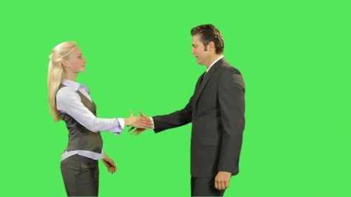 Business Handshake on Green Screen