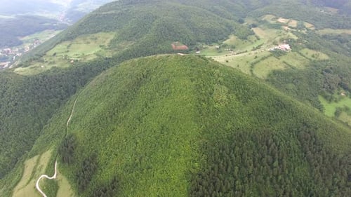 Aerial view of mysterious Bosnian pyramids