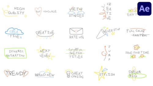 Colorful Sketch Titles | After Effects
