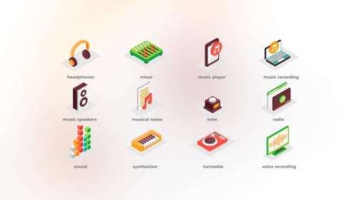 Music - Isometric Icons