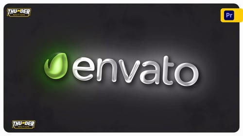 Glossy Chrome Logo Reveal with Light Ray Effects