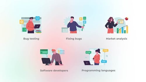 Software developers - Flat concept