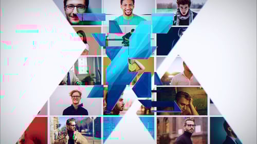 Dynamic Geometric Grid Logo Reveal