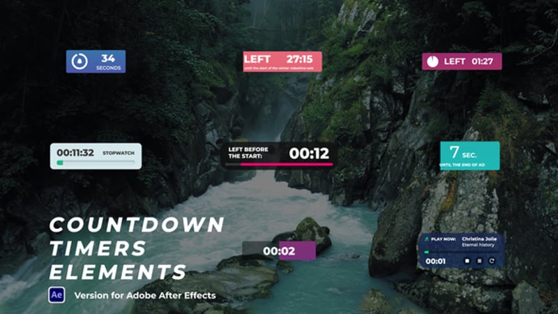 Line Countdown Timers, Elements ft. loading & countdown tech - Envato
