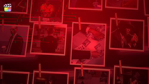 Noir Detective Photo Investigation Display