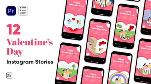 Flat Design Love Stories for Valentine's Day Instagram