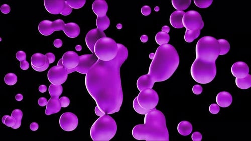 Abstract Fluid Purple Metaballs Moving Background Animation