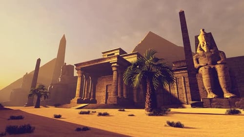 Antiguo templo y pirámide