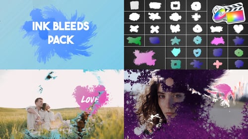 Dynamic Ink Bleeds for Artistic Video Transitions and Title Reveals